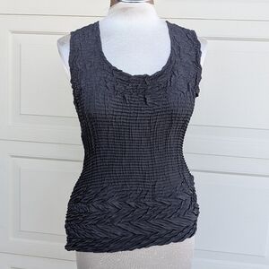 BABETTE art to wear crinkle tank top S M